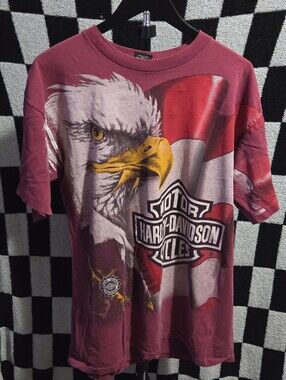 Vintage Harley Davidson Men's Eagle Shirt Size Large